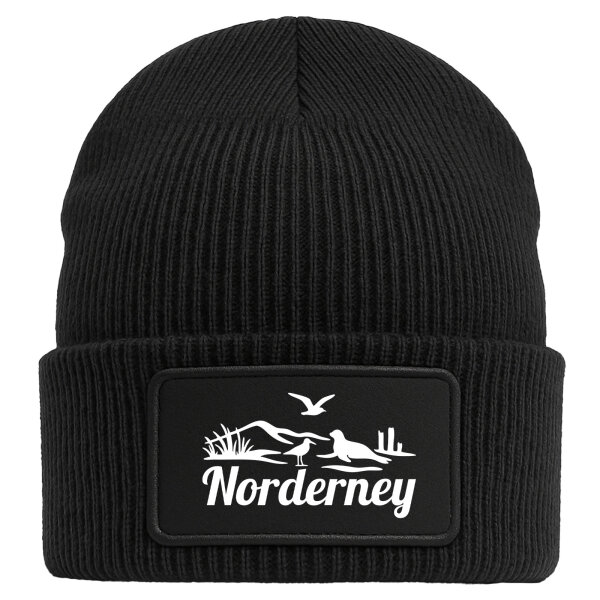 Beanie Norderney Strandmotiv Black Mütze