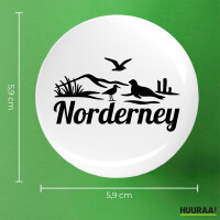 Ansteckbutton Norderney Strandmotiv Größe 59mm