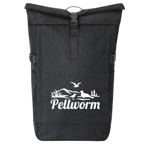 Kurierrucksack Pellworm Strandmotiv 30-44 Liter Black Melange
