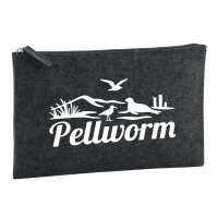 Kulturbeutel Pellworm Strandmotiv 1 Liter Filz Charcoal...