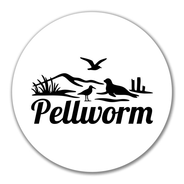 Aufkleber Pellworm Strandmotiv 10cm Sticker
