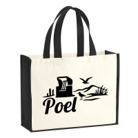 Jutetasche Poel Strandmotiv 21 Liter Black