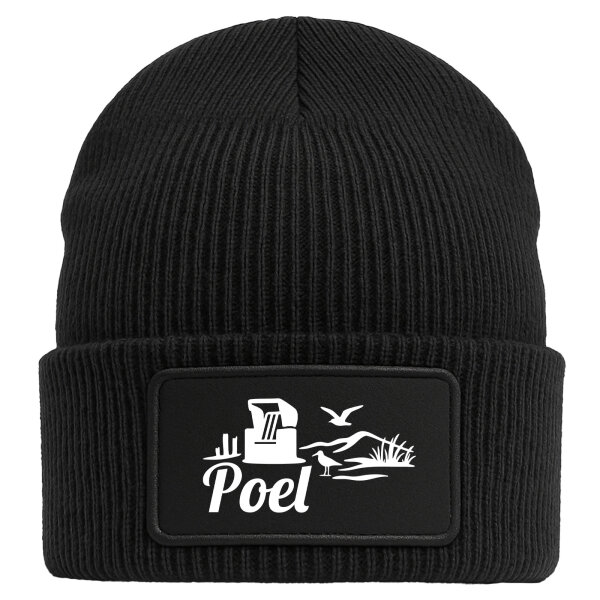 Beanie Poel Strandmotiv Black Mütze