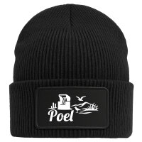 Beanie Poel Strandmotiv Black Mütze