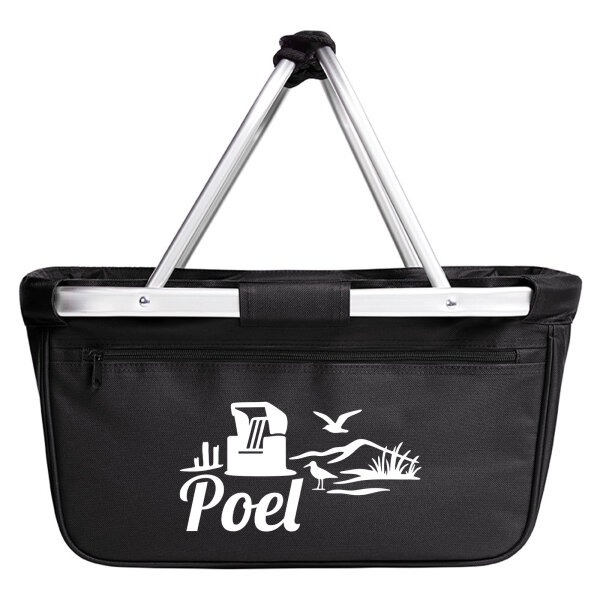 Einkaufskorb faltbar Poel Strandmotiv 20 Liter Tragekorb Black