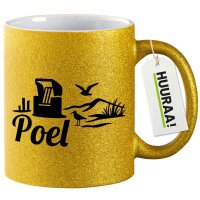 Glitzertasse Poel Strandmotiv 330ml
