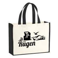 Jutetasche Rügen Strandmotiv 21 Liter Black