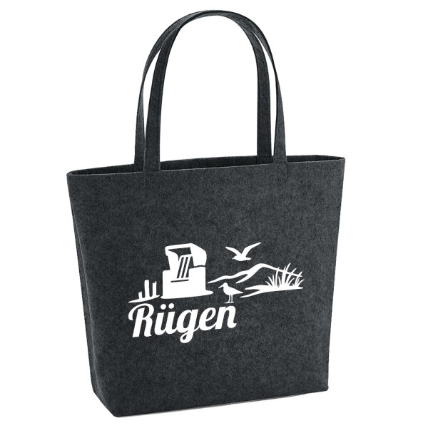 Filzshopper Rügen Strandmotiv 22 Liter Filztasche