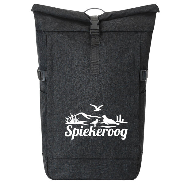 Kurierrucksack Spiekeroog Strandmotiv 30-44 Liter Black Melange