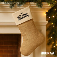 Weihnachtsstrumpf Spiekeroog Strandmotiv Beige