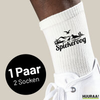 Socken Spiekeroog Strandmotiv Größe 37/46 White Motiv Tennissocken