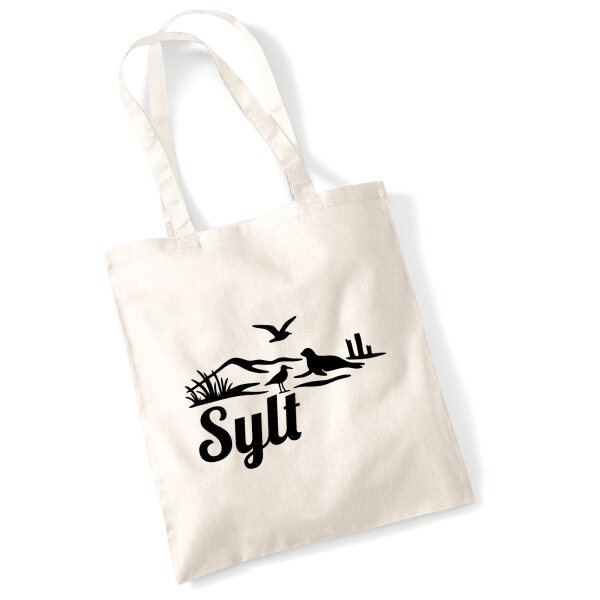 Jutebeutel Sylt Strandmotiv 10 Liter