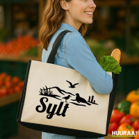 Jutetasche Sylt Strandmotiv 21 Liter Black