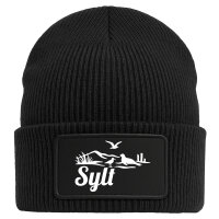 Beanie Sylt Strandmotiv Black Mütze