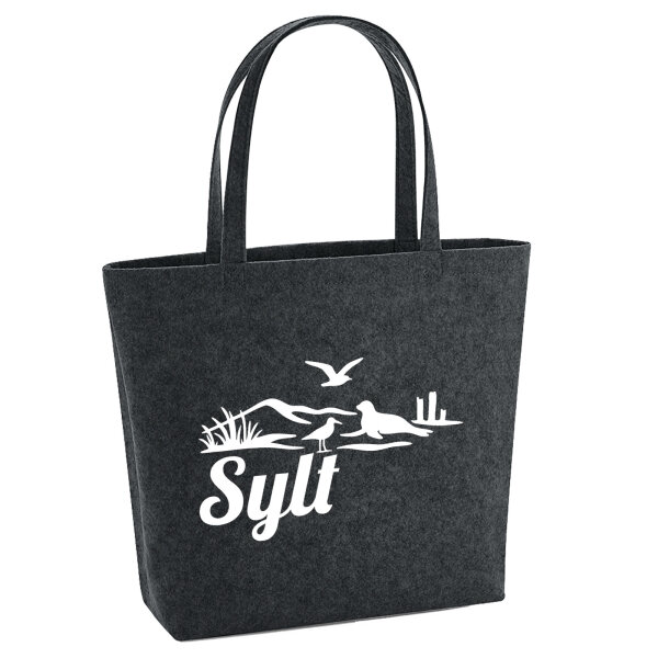 Filzshopper Sylt Strandmotiv 22 Liter Filztasche