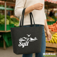 Filzshopper Sylt Strandmotiv 22 Liter Filztasche