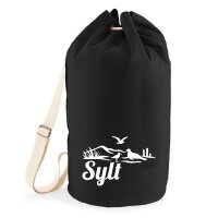 Seesack Sylt Strandmotiv 20 Liter Black