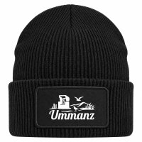 Beanie mit Patch Ummanz Strandmotiv Black