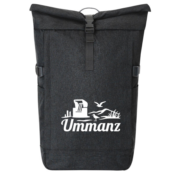 Kurierrucksack Ummanz Strandmotiv 30-44 Liter Black Melange