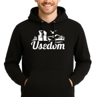 Unisex Hoodie Usedom Strandmotiv Größe S-3XL