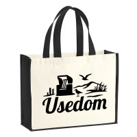 Jutetasche Usedom Strandmotiv 21 Liter Black