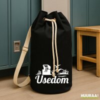 Seesack Usedom Strandmotiv 20 Liter Black