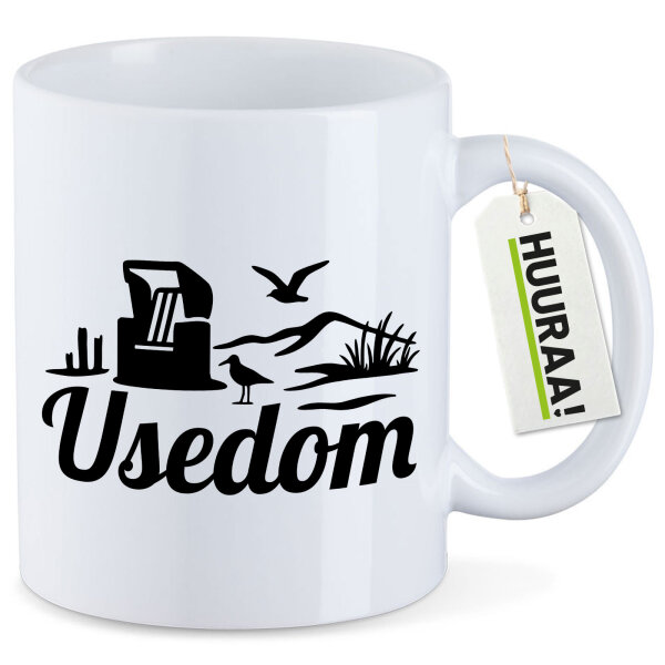 Kaffeetasse Usedom Strandmotiv 330ml