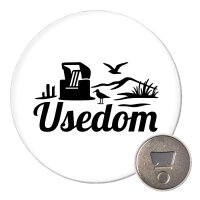 Magnet Usedom Strandmotiv 59mm Kühlschrankmagnet Flaschenöffner