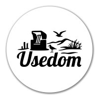 Aufkleber Usedom Strandmotiv 10cm Sticker