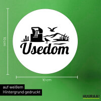 Aufkleber Usedom Strandmotiv 10cm Sticker
