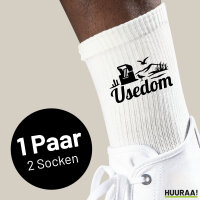 Socken Usedom Strandmotiv Größe 37/46 White Motiv Tennissocken