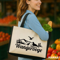 Jutetasche Wangerooge Strandmotiv 21 Liter Black