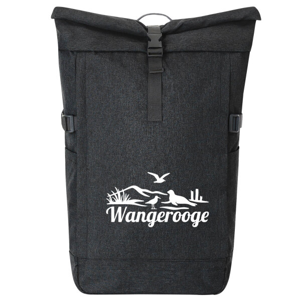 Kurierrucksack Wangerooge Strandmotiv 30-44 Liter Black Melange