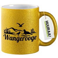 Glitzertasse Wangerooge Strandmotiv 330ml