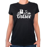 Damen T-Shirt Ostsee Strandmotiv Größe XS-XXL