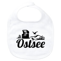 Baby Lätzchen Ostsee Strandmotiv Klettverschluss
