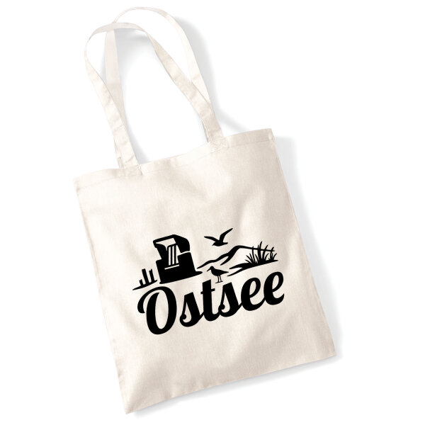 Jutebeutel Ostsee Strandmotiv 10 Liter