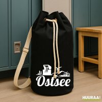 Seesack Ostsee Strandmotiv 20 Liter Black