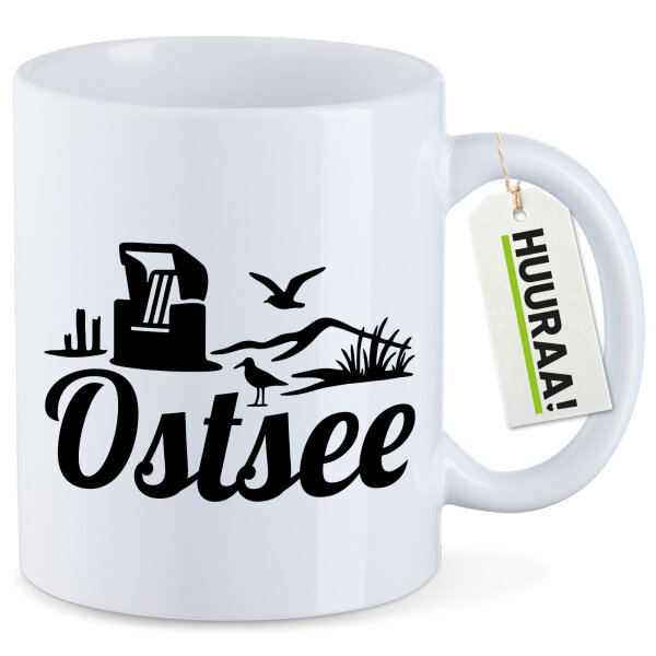 Kaffeetasse Ostsee Strandmotiv 330ml