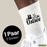 Socken Ostsee Strandmotiv Größe 37/46 White...