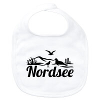 Baby Lätzchen Nordsee Strandmotiv Klettverschluss