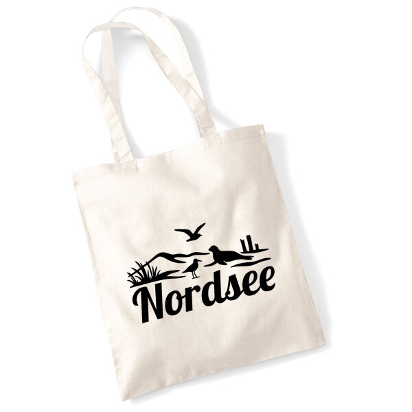 Jutebeutel Nordsee Strandmotiv 10 Liter