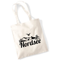Jutebeutel Nordsee Strandmotiv 10 Liter