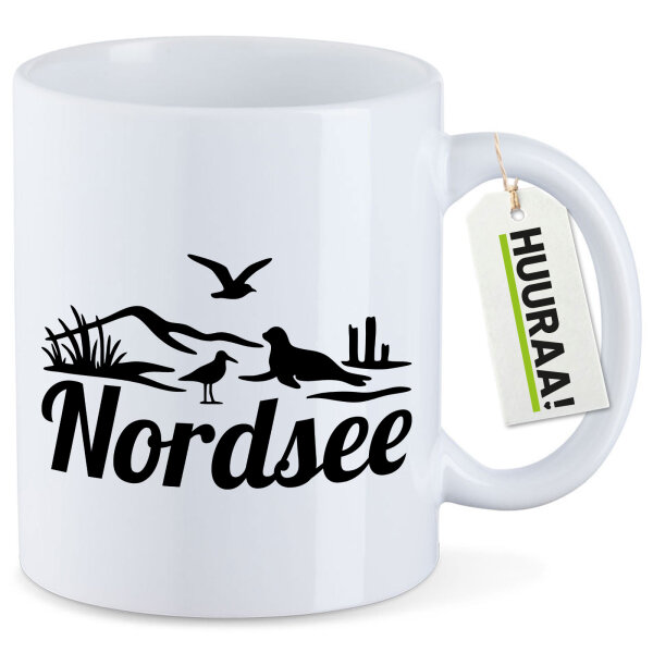 Kaffeetasse Nordsee Strandmotiv 330ml