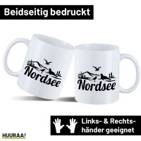Kaffeetasse Nordsee Strandmotiv 330ml