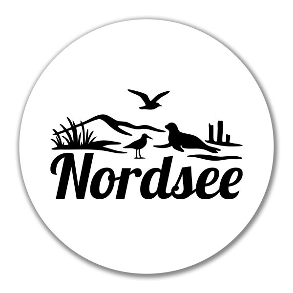 Aufkleber Nordsee Strandmotiv 10cm Sticker