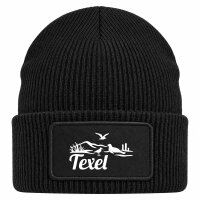 Beanie mit Patch Texel Niederlande Black