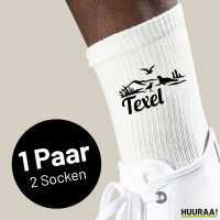 Socken Texel Niederlande Größe 37/46 White Motiv Tennissocken