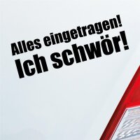 Autoaufkleber Alles eingetragen!  ca. 19x6.1cm