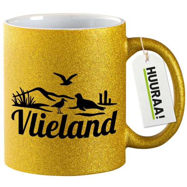 Glitzertasse Vlieland Niederlande 330ml